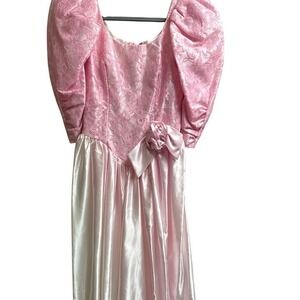 Alfred Angelo Pink and White Midi‎ Dress